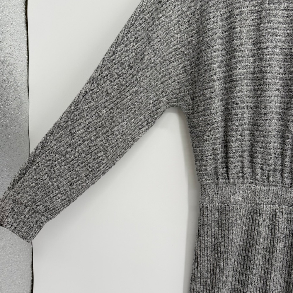 Saturday Sunday Anthropologie Mariah Midi Dress Size S Gray Ribbed Mock Neck - Picture 3 of 11